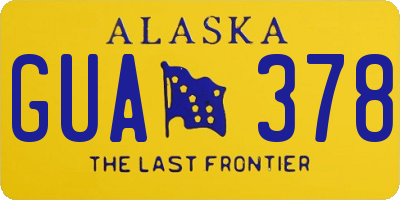 AK license plate GUA378