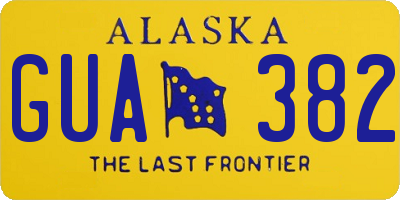 AK license plate GUA382