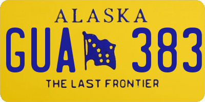 AK license plate GUA383