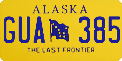 AK license plate GUA385