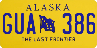 AK license plate GUA386