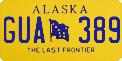 AK license plate GUA389