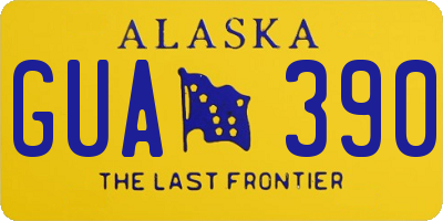 AK license plate GUA390