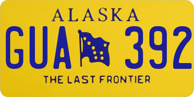 AK license plate GUA392