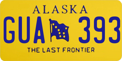 AK license plate GUA393