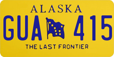 AK license plate GUA415