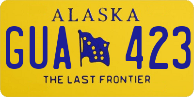 AK license plate GUA423