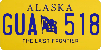 AK license plate GUA518