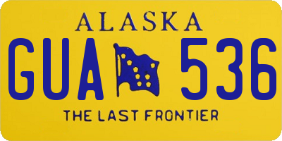 AK license plate GUA536