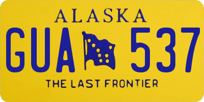 AK license plate GUA537