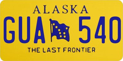 AK license plate GUA540