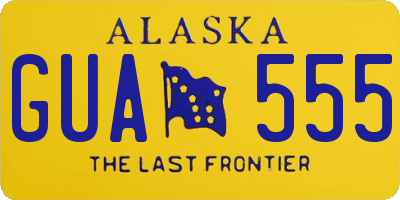 AK license plate GUA555