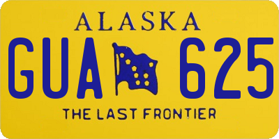 AK license plate GUA625