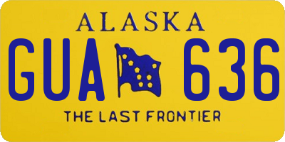 AK license plate GUA636