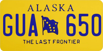 AK license plate GUA650