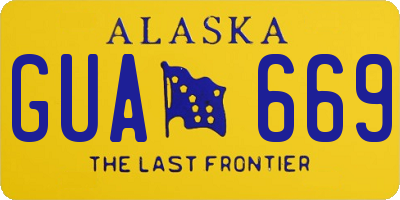 AK license plate GUA669