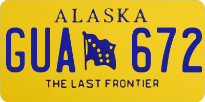 AK license plate GUA672