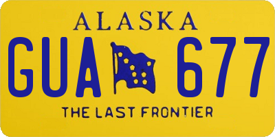 AK license plate GUA677