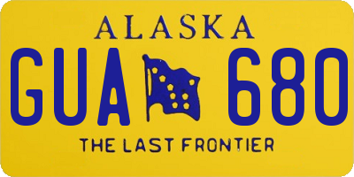 AK license plate GUA680