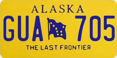 AK license plate GUA705