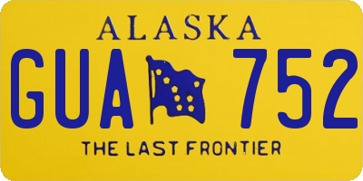 AK license plate GUA752