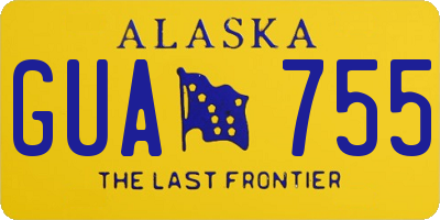 AK license plate GUA755