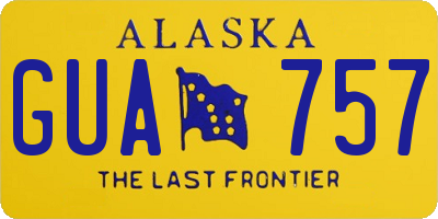 AK license plate GUA757