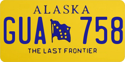 AK license plate GUA758