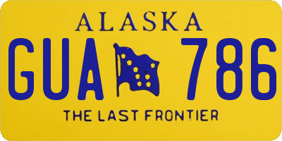 AK license plate GUA786
