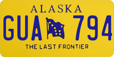 AK license plate GUA794