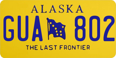 AK license plate GUA802