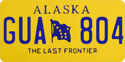 AK license plate GUA804