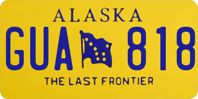 AK license plate GUA818