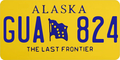 AK license plate GUA824