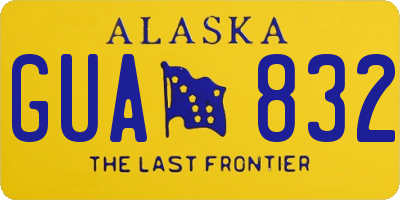 AK license plate GUA832