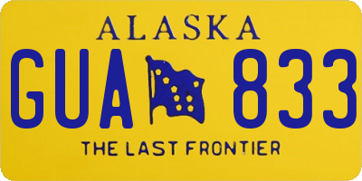 AK license plate GUA833