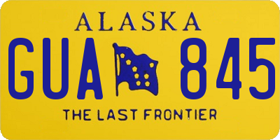 AK license plate GUA845