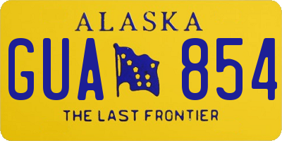 AK license plate GUA854