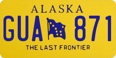 AK license plate GUA871
