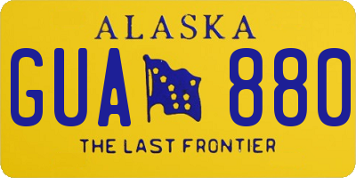 AK license plate GUA880