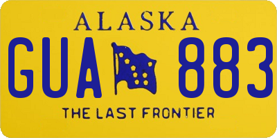 AK license plate GUA883