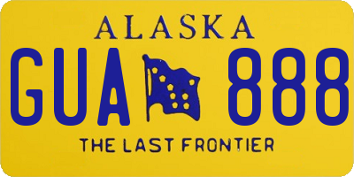 AK license plate GUA888