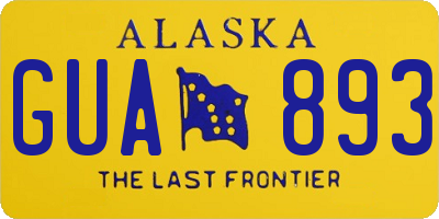 AK license plate GUA893