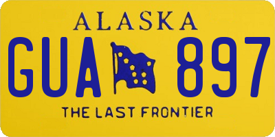 AK license plate GUA897
