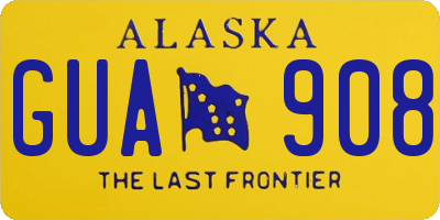 AK license plate GUA908