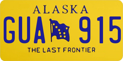 AK license plate GUA915