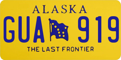 AK license plate GUA919
