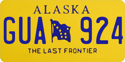 AK license plate GUA924