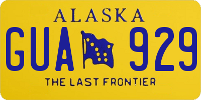 AK license plate GUA929