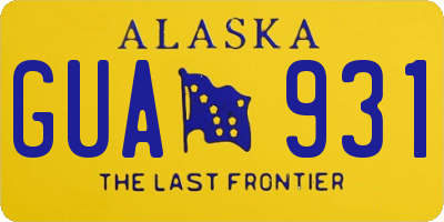AK license plate GUA931